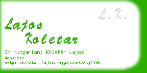 lajos koletar business card